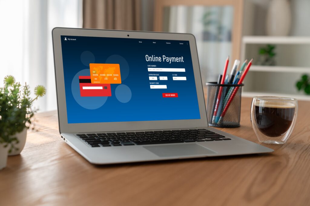 An online payment page on-screen. A full checkout page is not always needed to sell online.