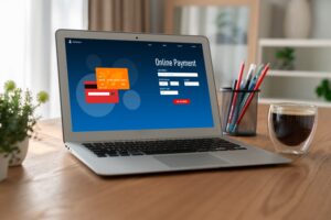 An online payment page on-screen. A full checkout page is not always needed to sell online.