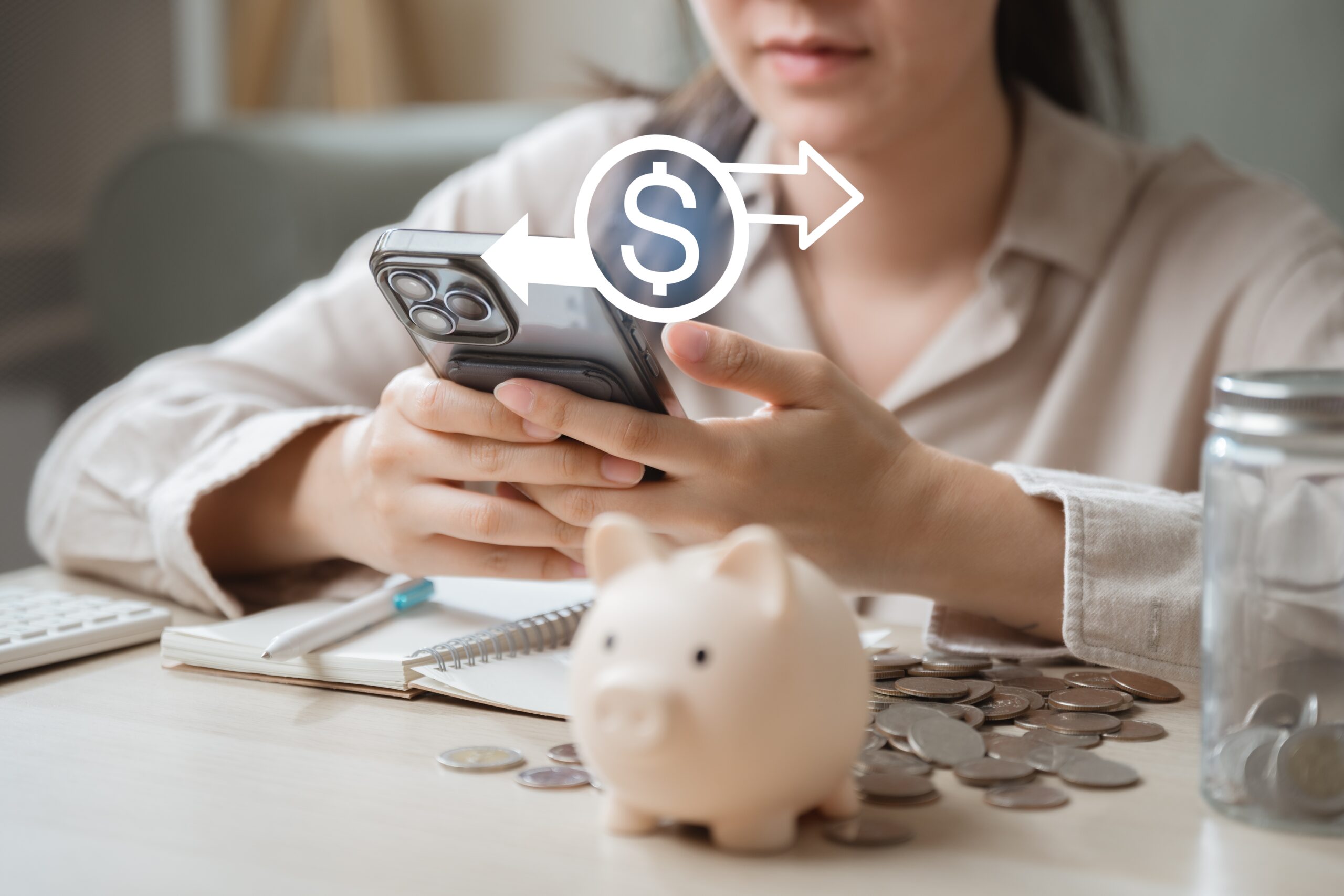 A homestay host checks the payment received online, which provides for faster payment settlement.